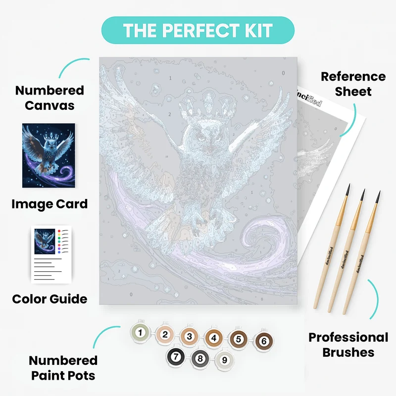 Majestic Crystal Crown Owl - Paint by Numbers Kit
