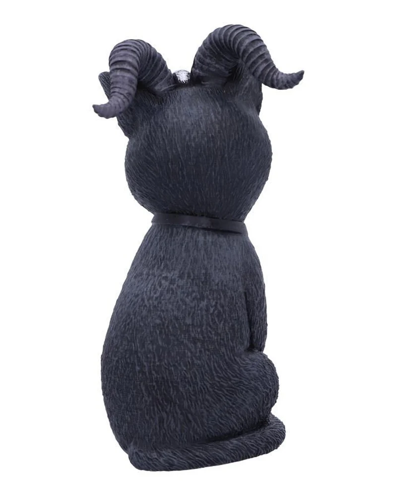 Mystische Katzenfigur mit Ziegenhörner