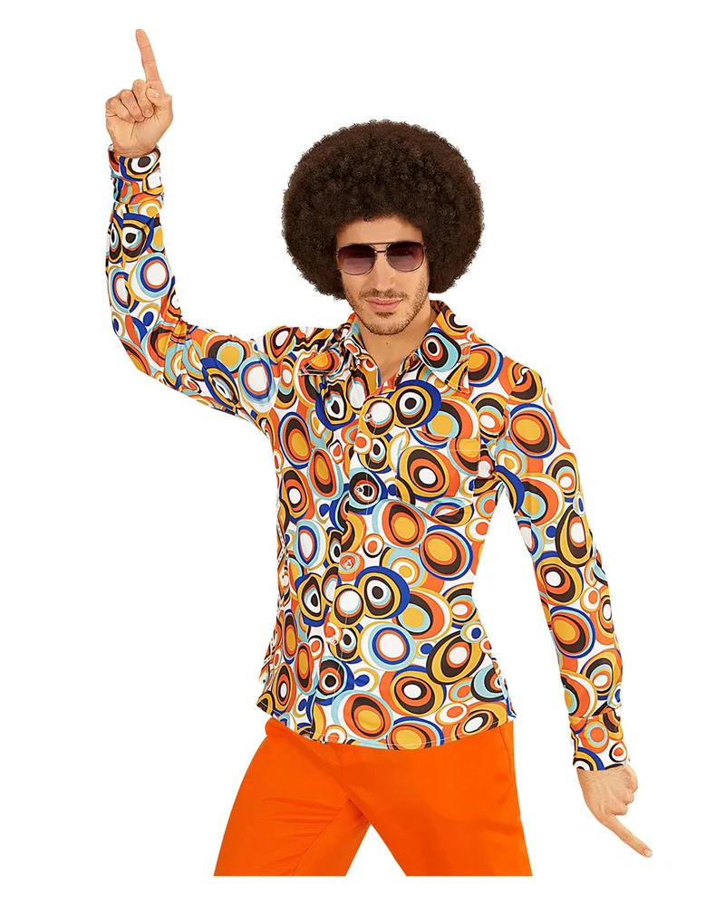 70s Groovy Kostüm Hemd Bubbles