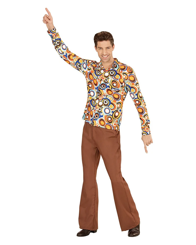 70s Groovy Kostüm Hemd Bubbles