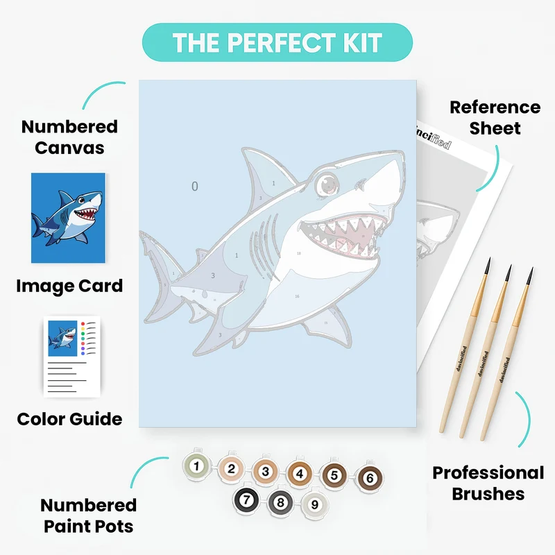 Cartoon Shark - Paint by Numbers Kit