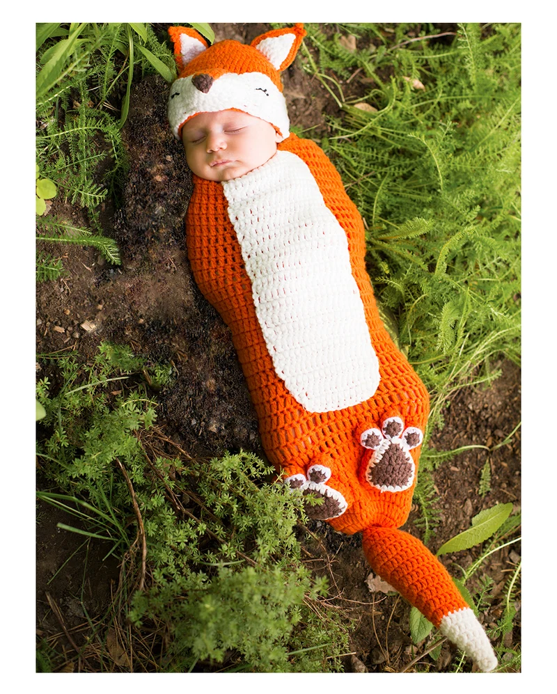 Gehäkelter Fuchs Baby Kostümsack