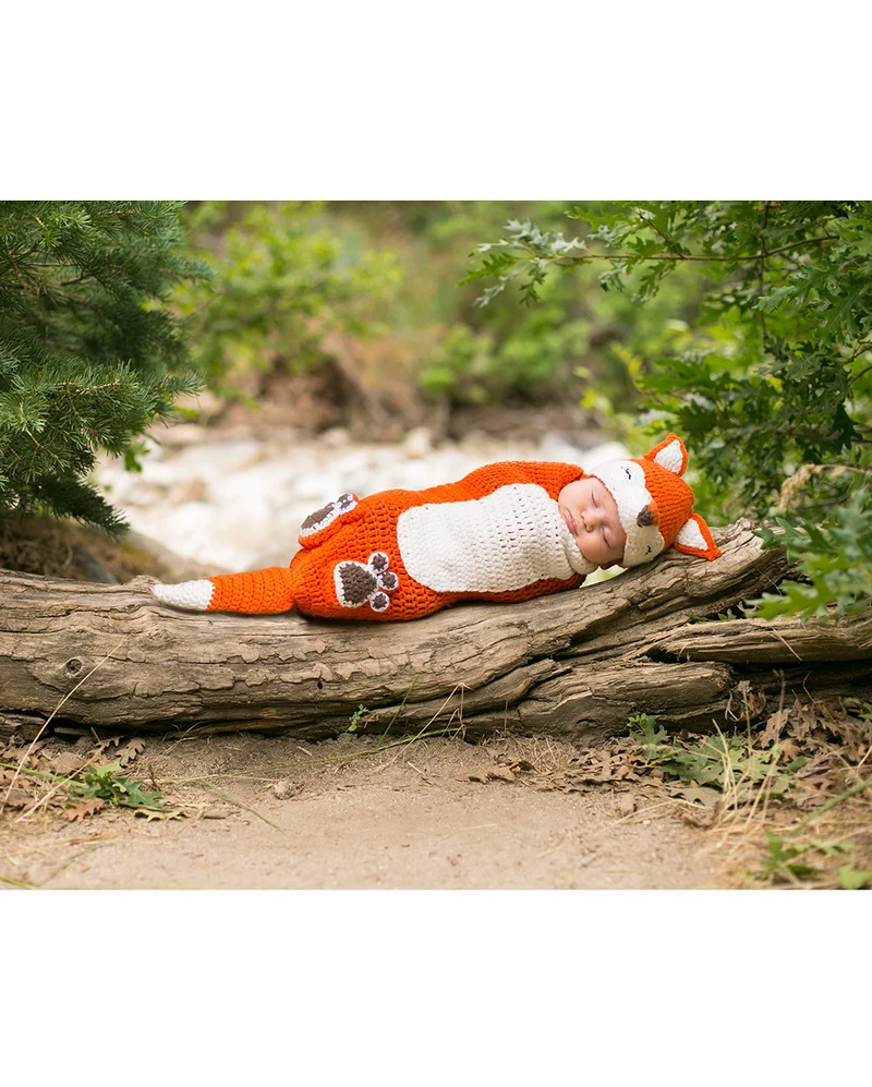 Gehäkelter Fuchs Baby Kostümsack