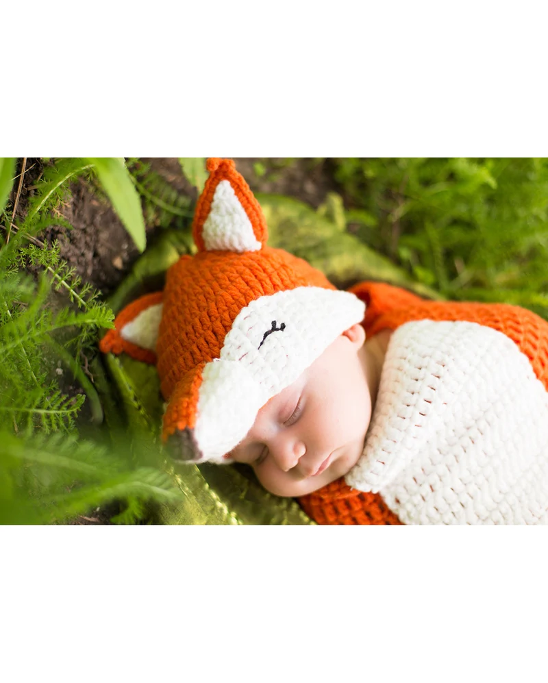 Gehäkelter Fuchs Baby Kostümsack