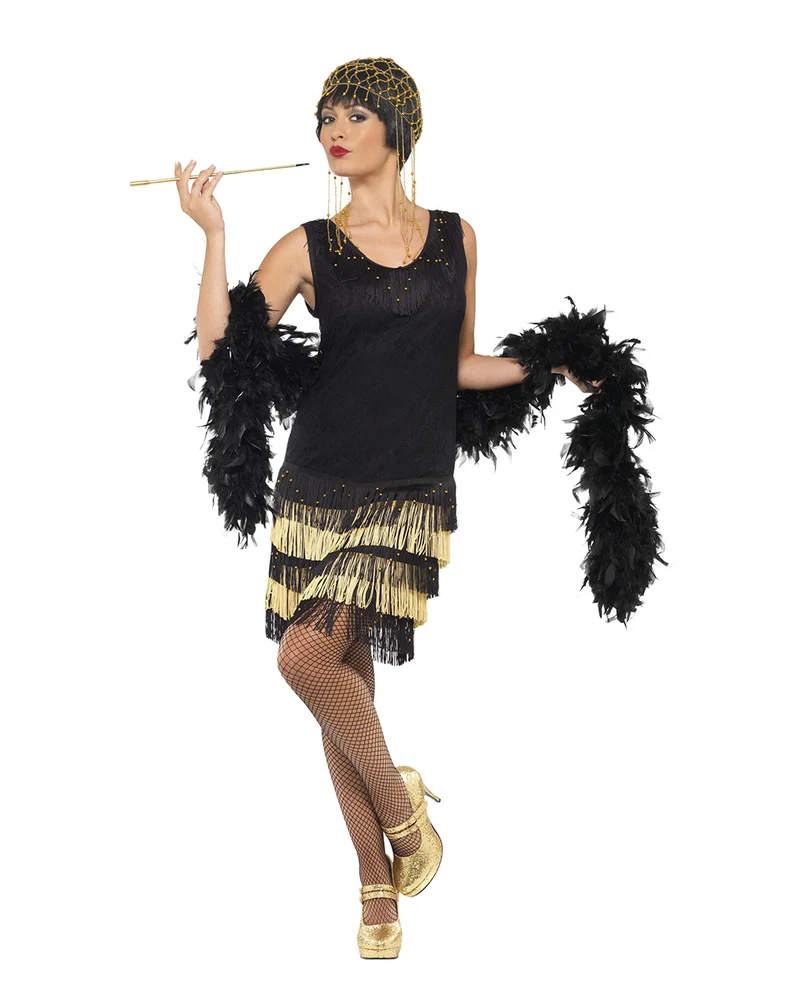 20s Flapper Damen Kostüm mit Fransen