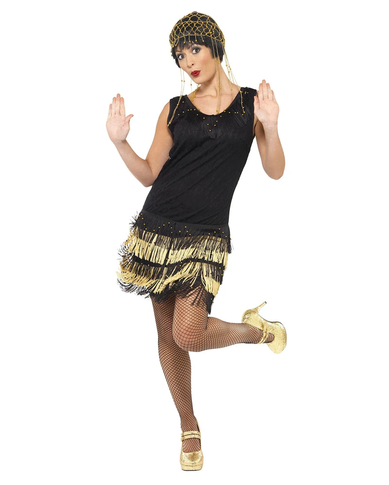 20s Flapper Damen Kostüm mit Fransen