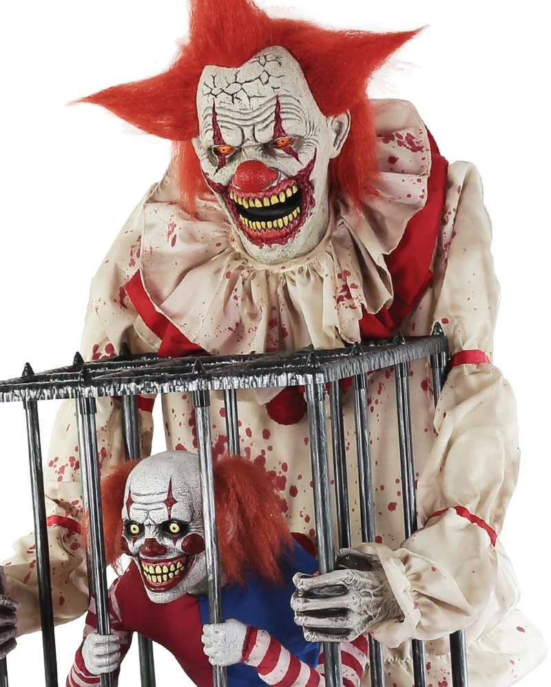 Killer Clown mit Clown in Käfig Animatronic