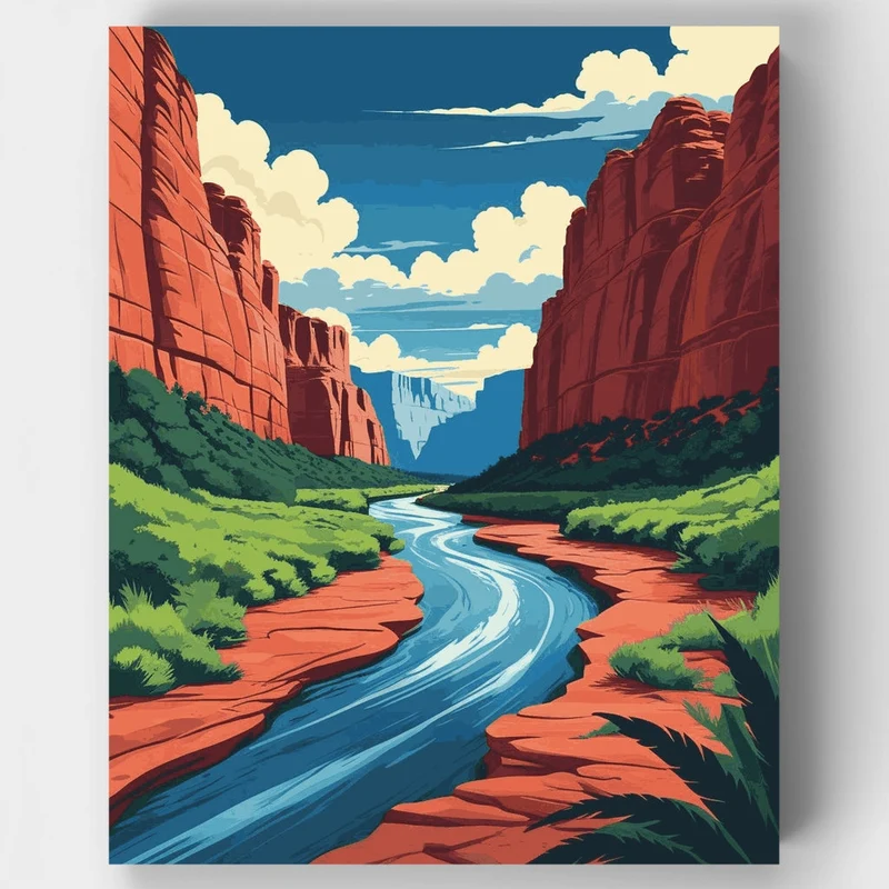 Desert Canyon River Adventure - Paint by Numbers Kit