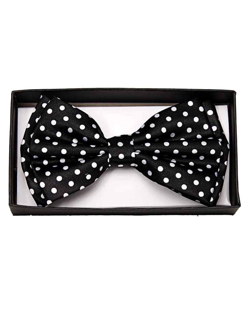 Schwarz-weiße Polka Dot Fliege Deluxe