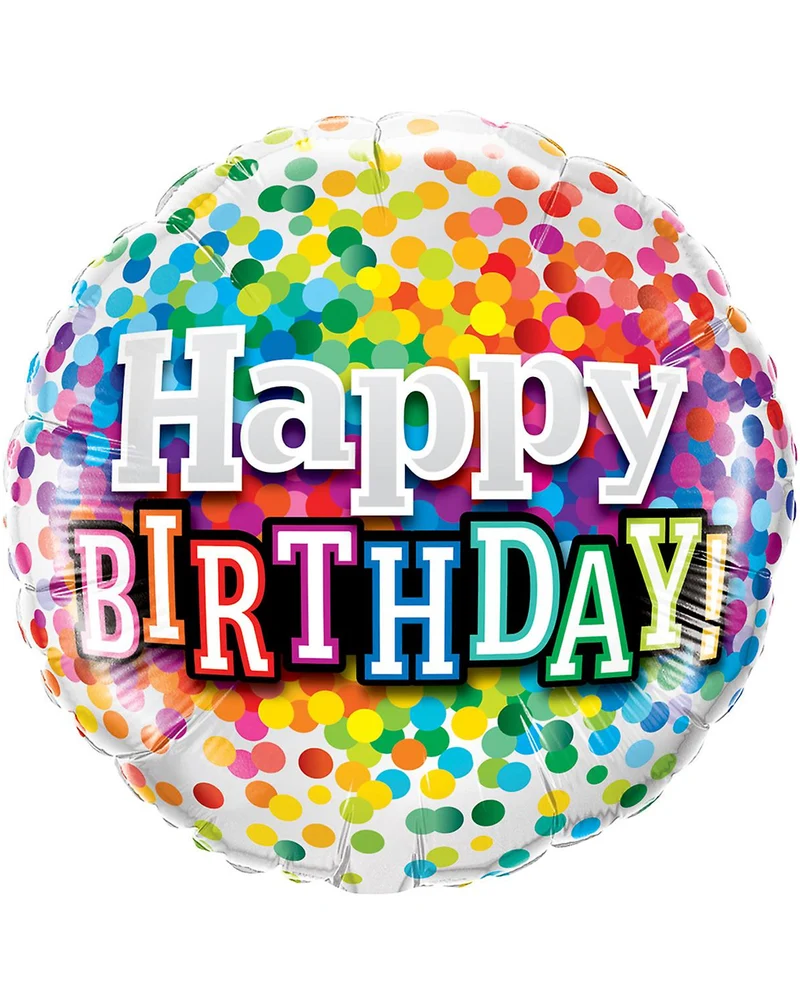 Folienballon Konfetti Happy Birthday