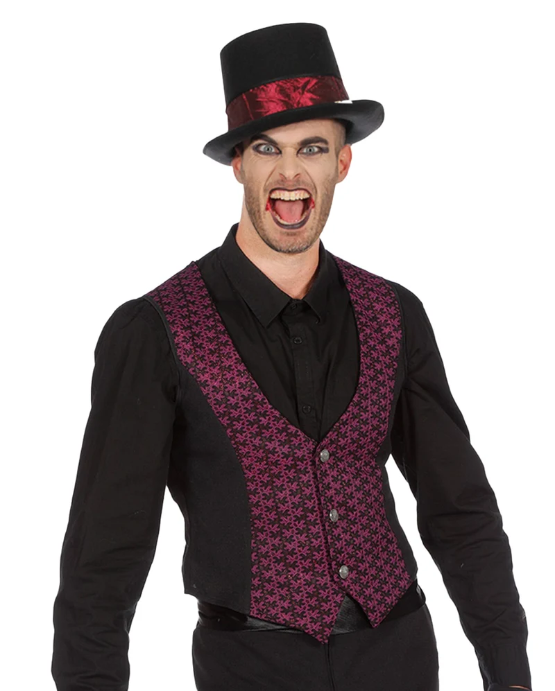 Elegante Herrenweste Schwarz-Bordeaux