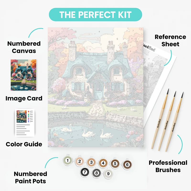 Enchanted Cottage Paradise - Paint by Numbers Kit