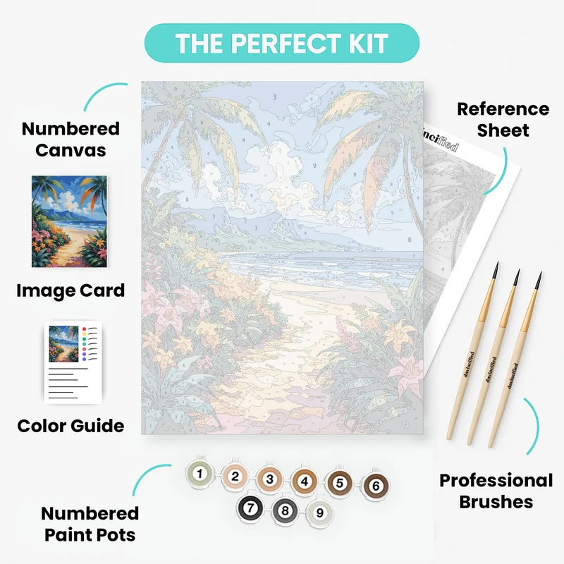 Hawaiian Paradise Cove - Paint by Numbers Kit