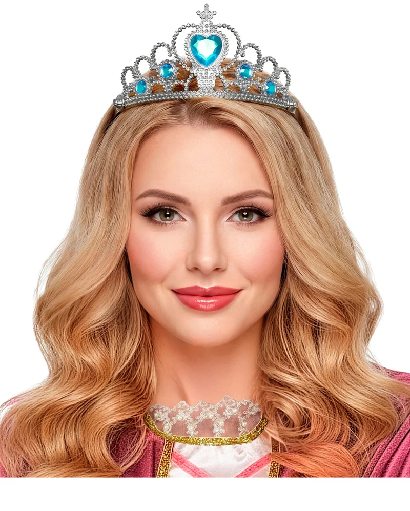Prinzessinnen Tiara mit Türkisen Schmucksteinen