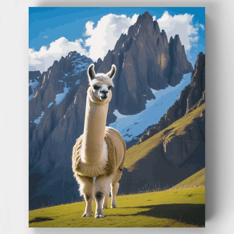 Llama in Torres del Paine National Park - Paint by Numbers Kit