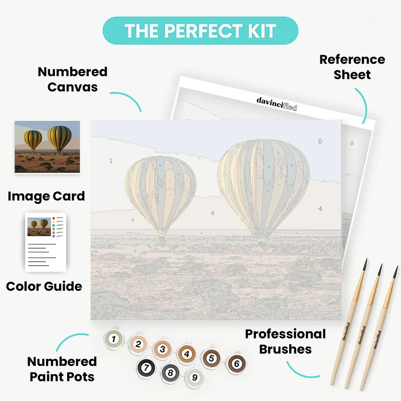 Serengeti Hot Air Balloons - Paint by Numbers Kit