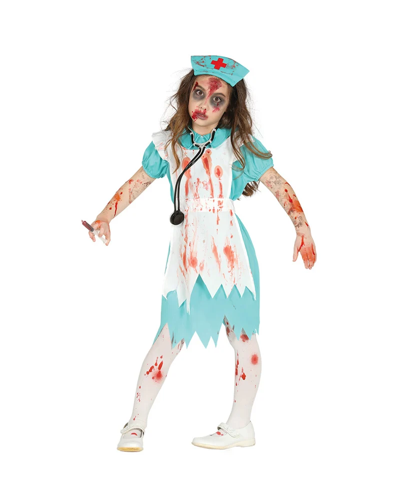 Blutige Zombie Krankenschwester Kinder Kostüm