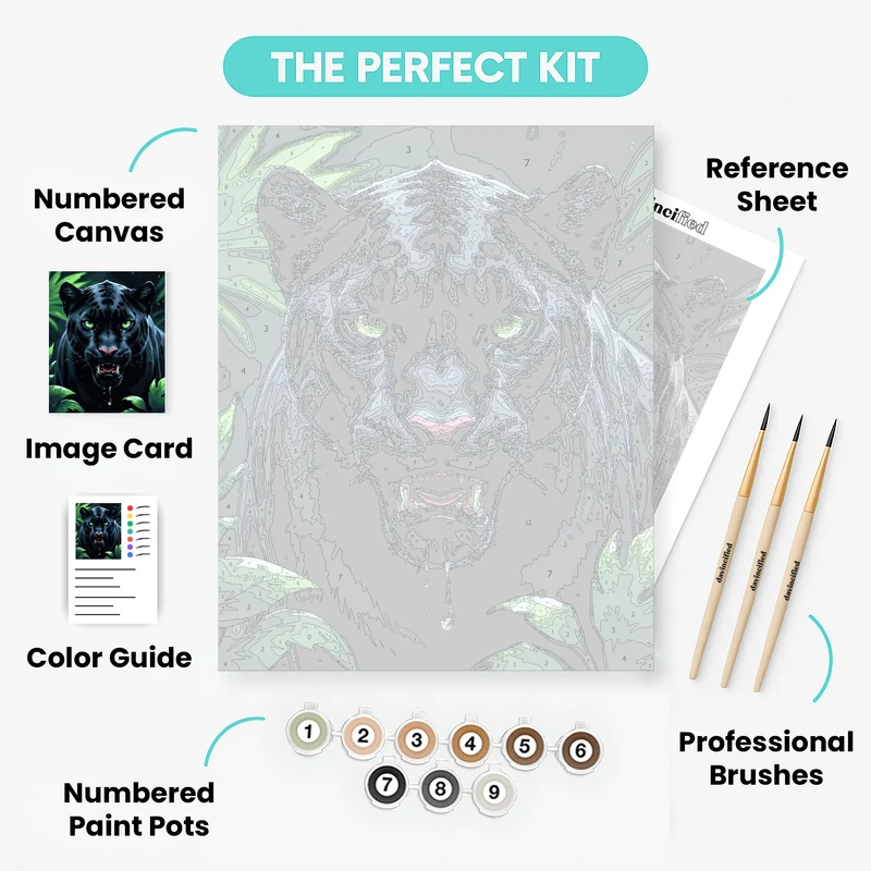 Black Panther in Jungle - Paint by Numbers Kit