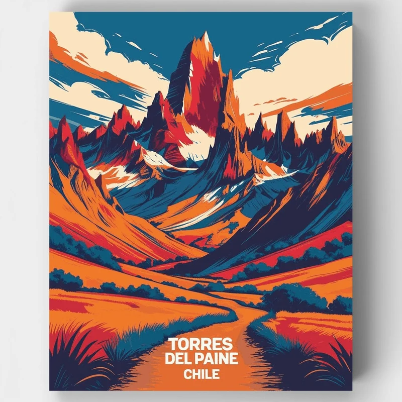 Torres del Paine Chile - Paint by Numbers Kit