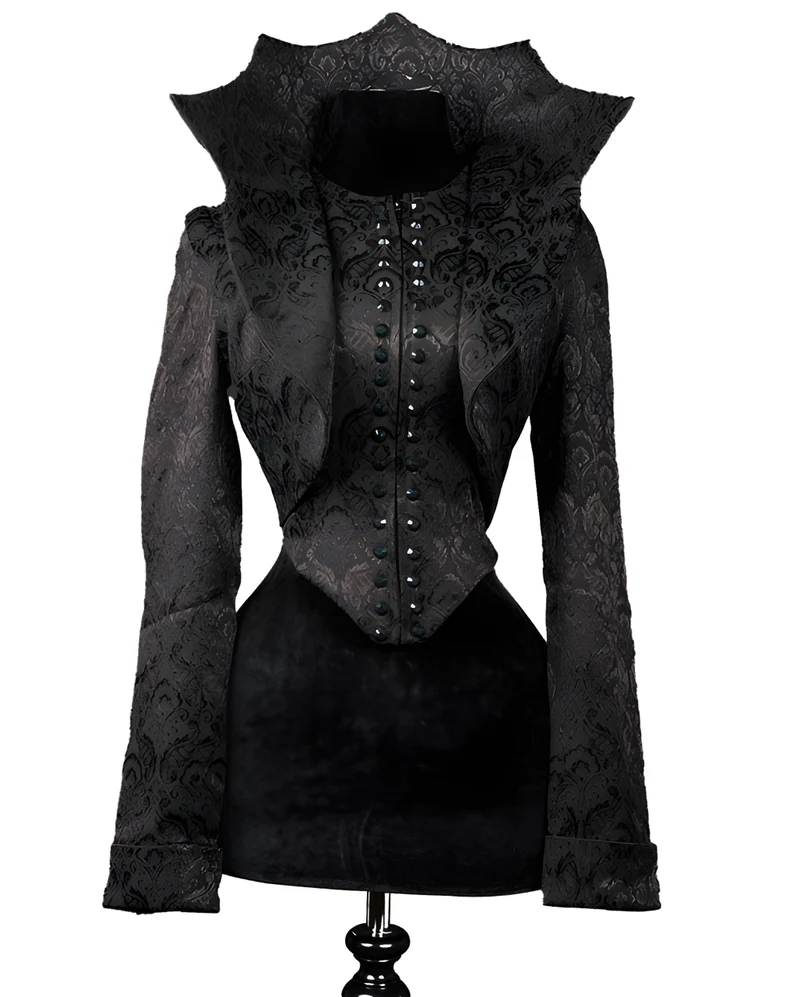 Evil Queen Brokat Jacke mit Stehkragen