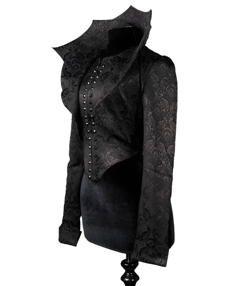 Evil Queen Brokat Jacke mit Stehkragen
