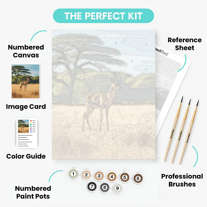 African Savanna Impala - Paint by Numbers Kit
