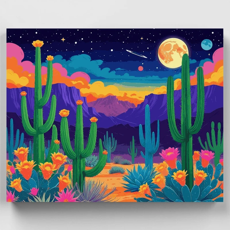 Desert Cactus Paradise - Paint by Numbers Kit