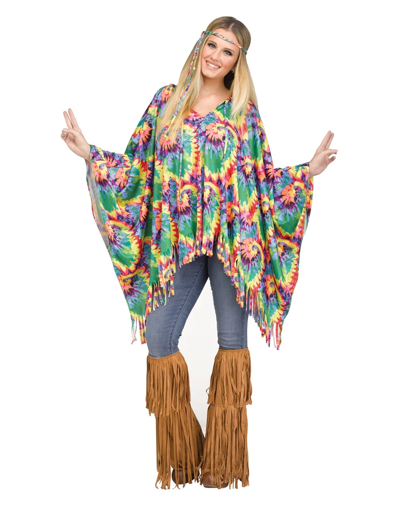 Hippie Poncho mit Haarband