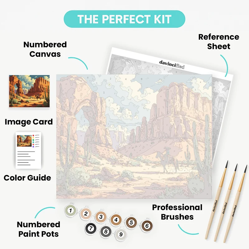 Western Desert Canyon Rider - Paint by Numbers Kit