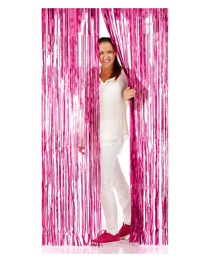 Fransen-Türvorhang Folie pink 1x2m