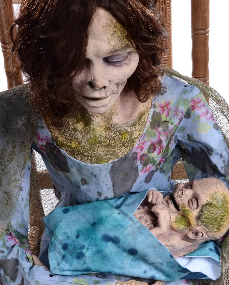 Zombie Mama & Baby Halloween Animatronic mit Sound