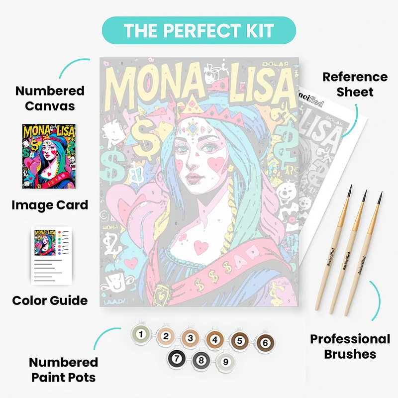 Mona Lisa Pop Art - Paint by Numbers Kit