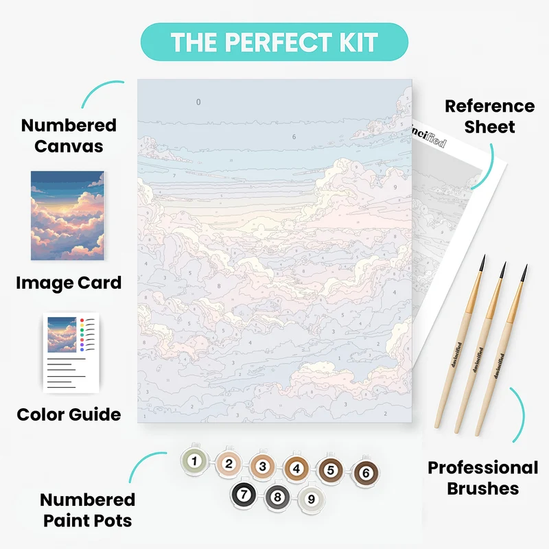 Dreamy Sky Clouds - Paint by Numbers Kit