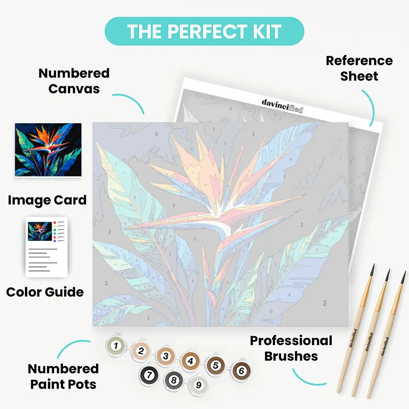 Tropical Bird of Paradise Flower - Paint by Numbers Kit