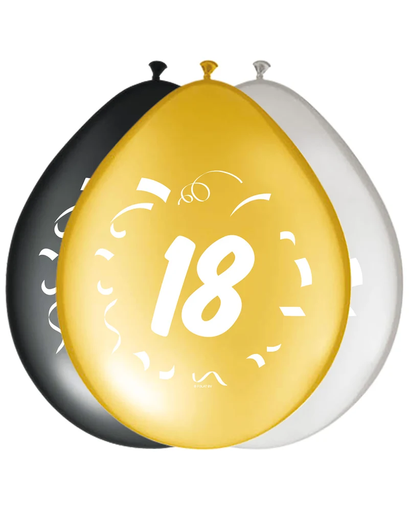8er Pack Luftballons Zahl 18