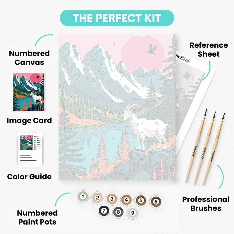 Mountain Goat Wilderness Scene - Paint by Numbers Kit