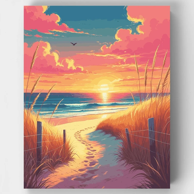 Sunset Beach Path - Paint by Numbers Kit
