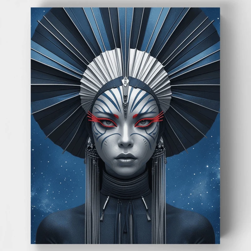 Futuristic Gothic Empress - Paint by Numbers Kit