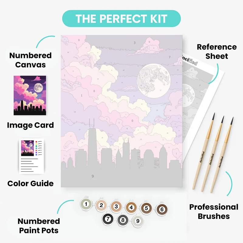 Dreamy City Moonlight - Paint by Numbers Kit