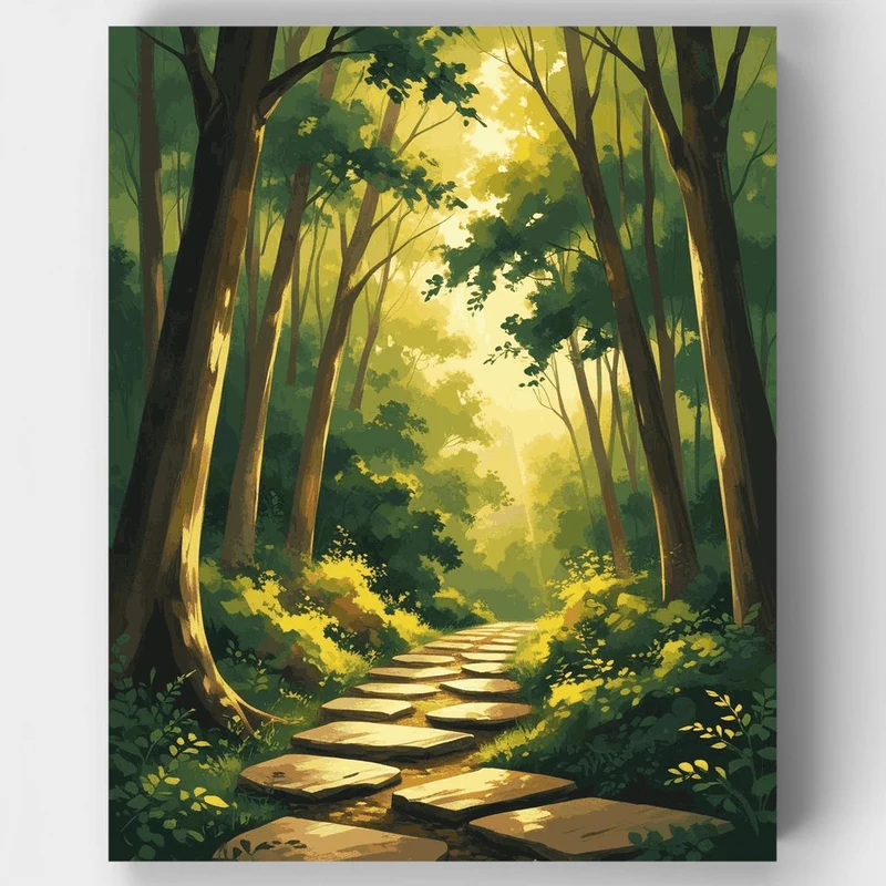 Sunbeam Forest Stone Path - Paint by Numbers Kit