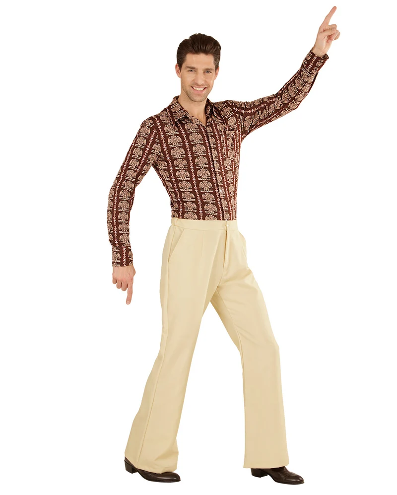 Groovy 70er Herren-Schlaghose Beige