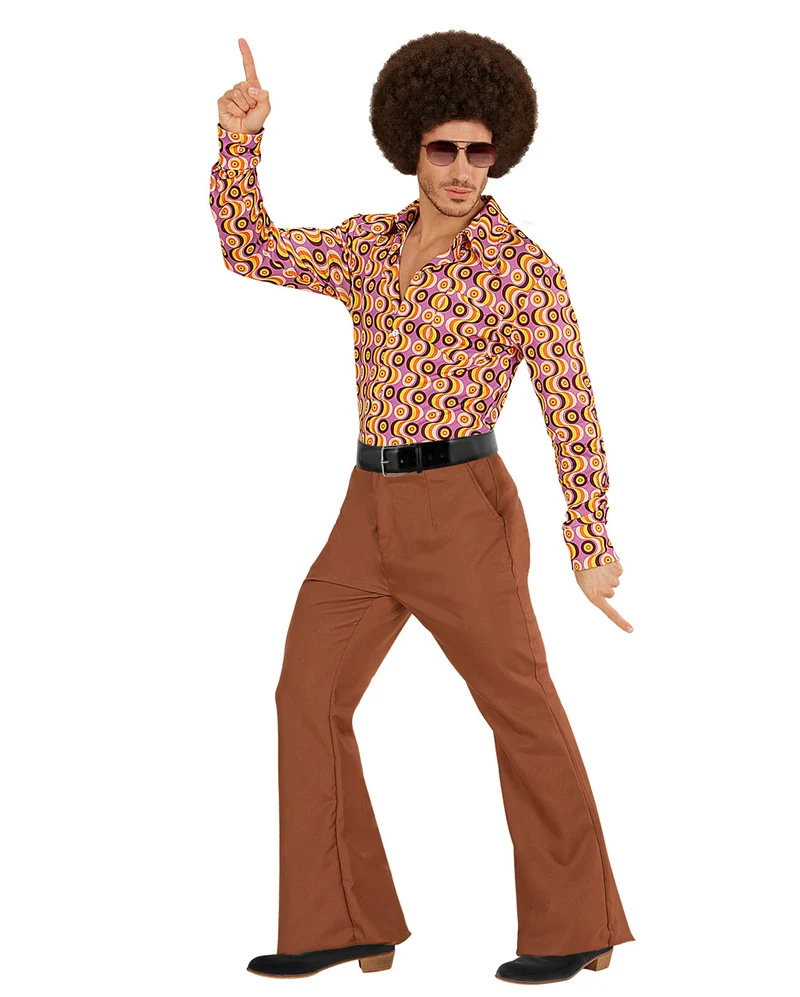 Groovy 70er Herren-Schlaghose Braun