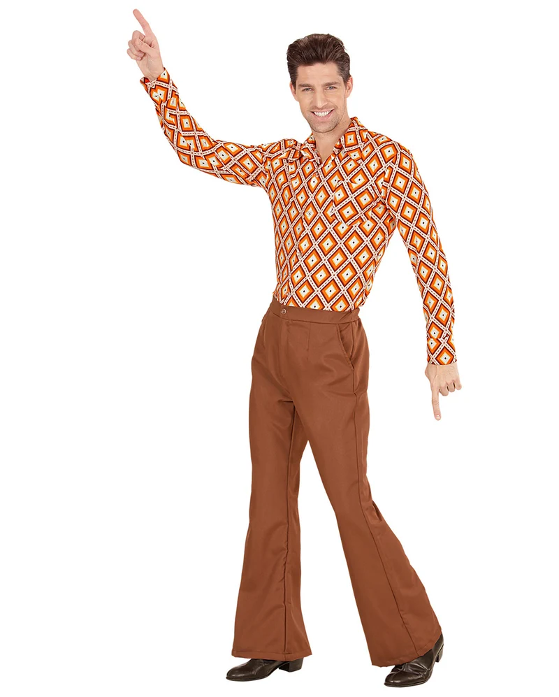 Groovy 70er Herren-Schlaghose Braun