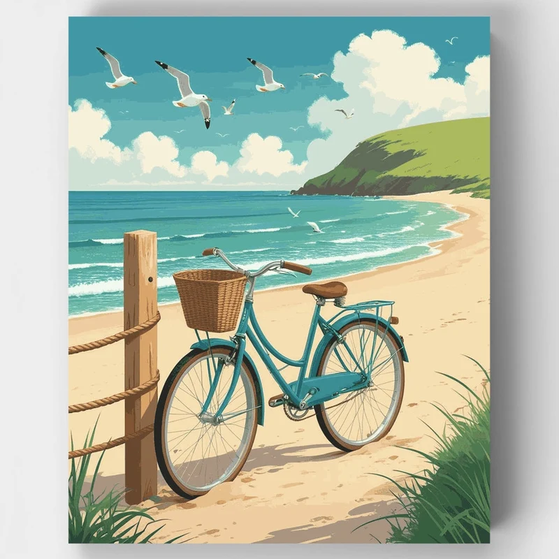 Coastal Bicycle Adventure - Paint by Numbers Kit