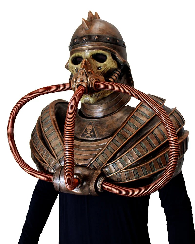 Post Apocalyptische Krieger Maske mit Brustpanzer