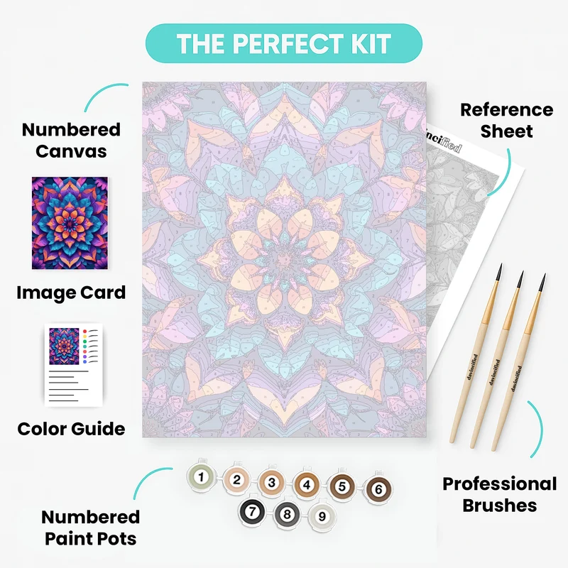 Mystical Floral Mandala Harmony - Paint by Numbers Kit