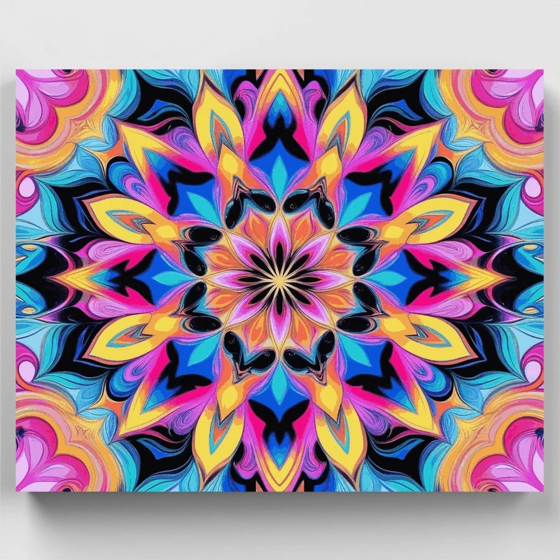 Electric Flame Mandala Burst - Paint by Numbers Kit