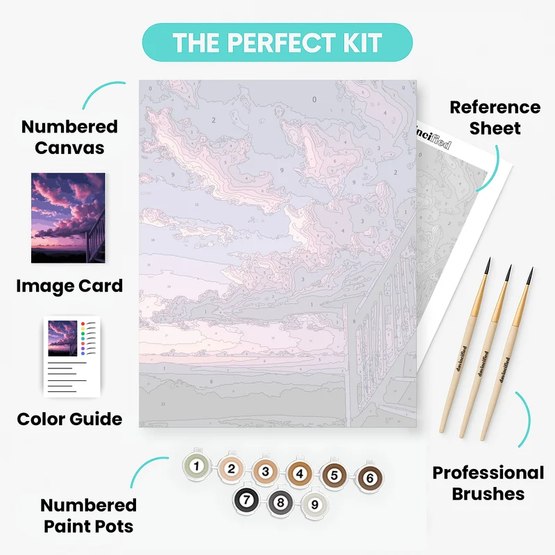 Dreamy Sunset Sky with Dramatic Clouds - Paint by Numbers Kit