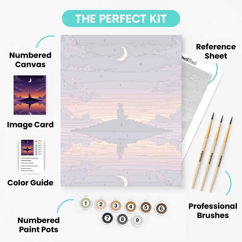 Moonlit Reflection Meditation - Paint by Numbers Kit