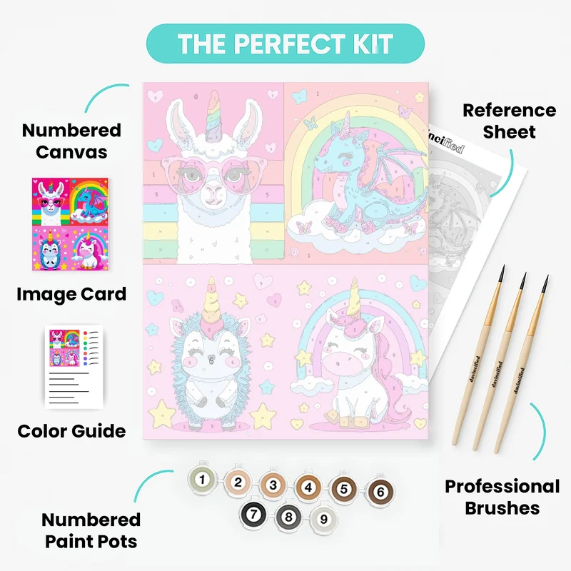 Magical Fantasy Creatures Collection - Paint by Numbers Kit